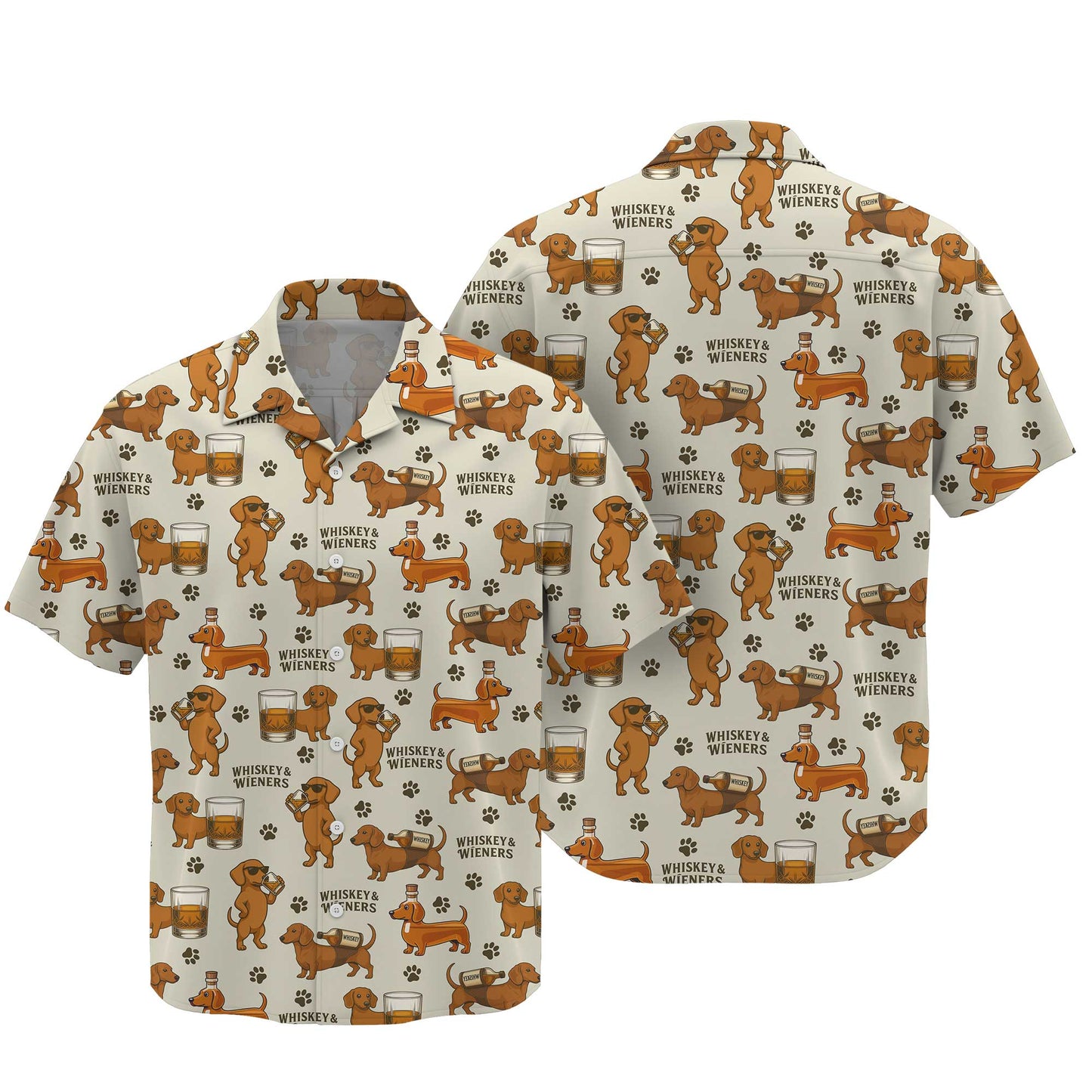 Pattern Dachshund Shirt With Whiskey And Beer Motif, Dachshund Shirt For Women And Men, Wiener Dog Shirts