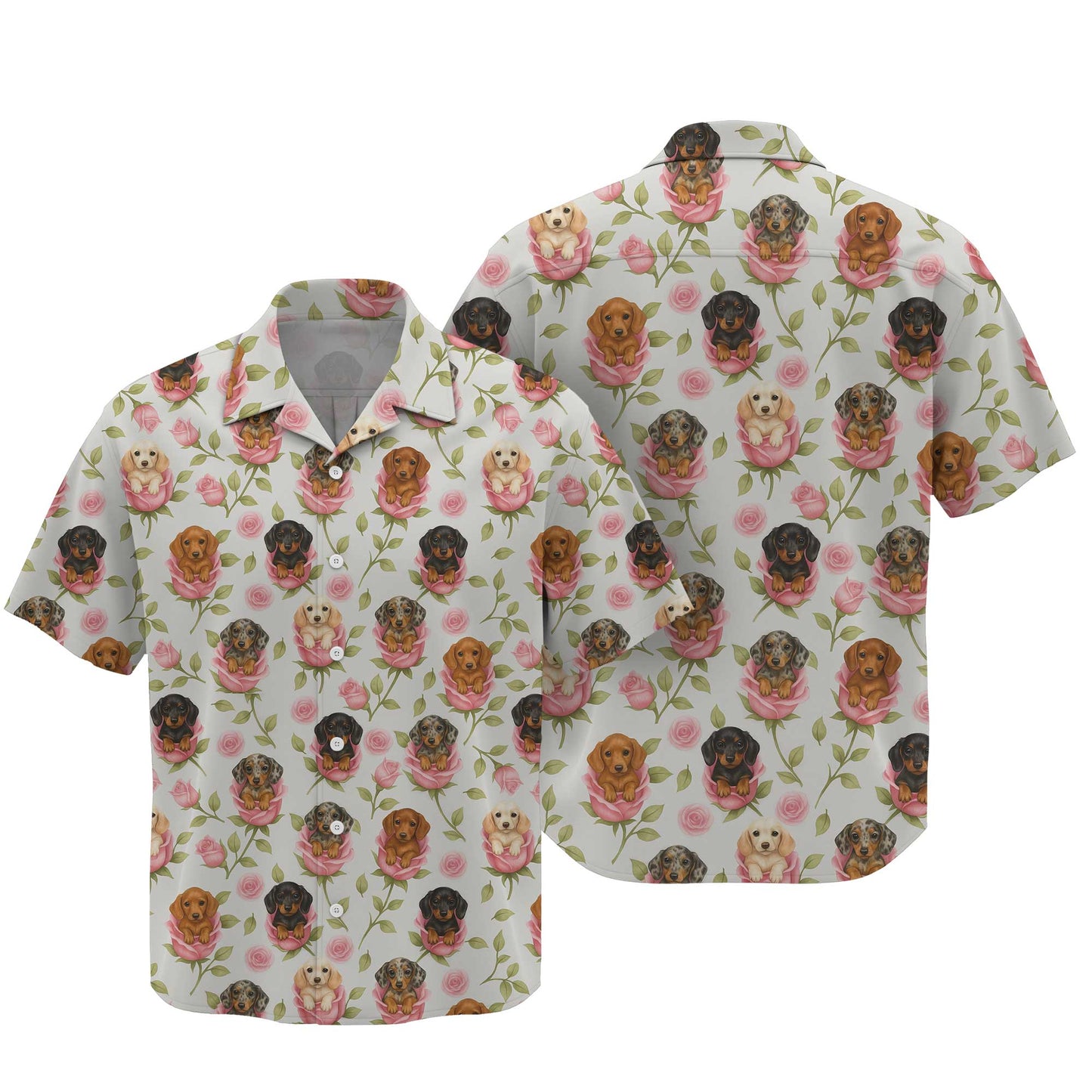 Wiener Dogs Tee Shirts, Dachshund T Shirt, Pink Rose Puppy Flower Shirt