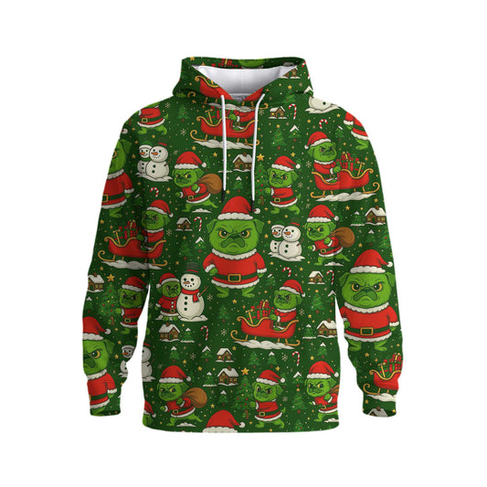 Pugrinch Pattern Shirts, Funny Christmas Pug Shirt, Grinch Pug Hoodie For Pet Lover