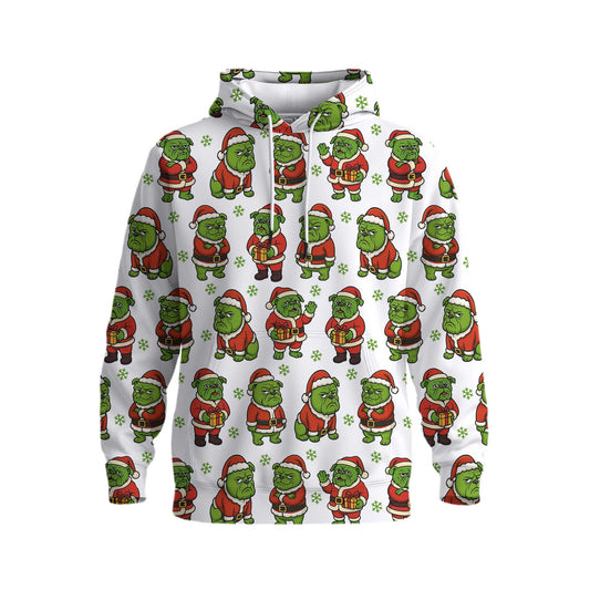 Green Pug Hoodie Christmas Pattern, Funny Xmas Pug Shirt, Merry Pugmas Shirts For Dog Lover