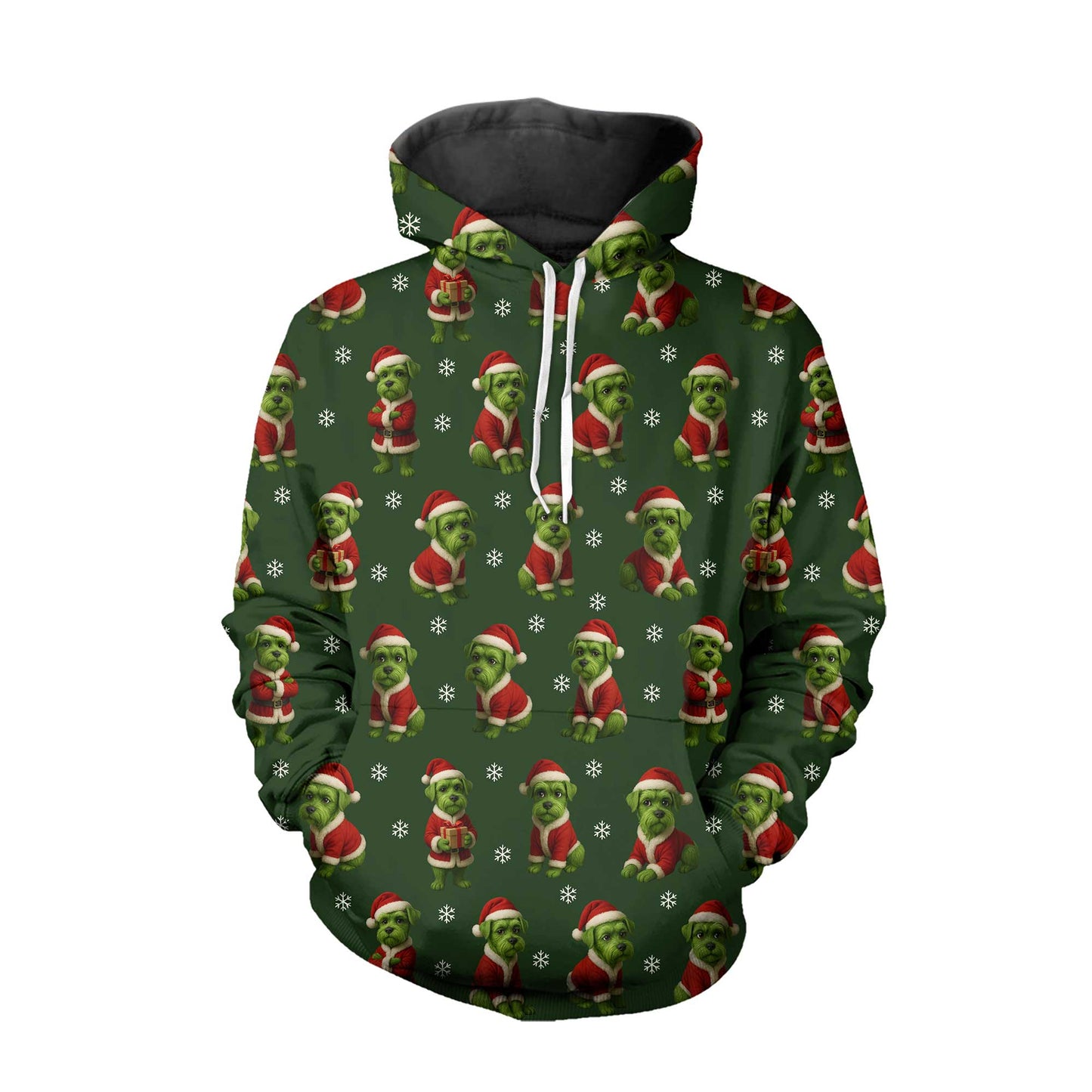 Funny Green Schnauzer Christmas Hoodie, Cute Schnauzer Shirt, Holiday Gift for Schnauzer Lovers