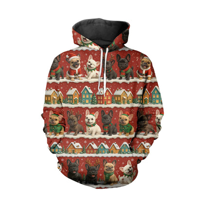 Funny Pug Pattern Shirt, Christmas Cute Pug Shirts, Xmas Hoodie For Pug Lover