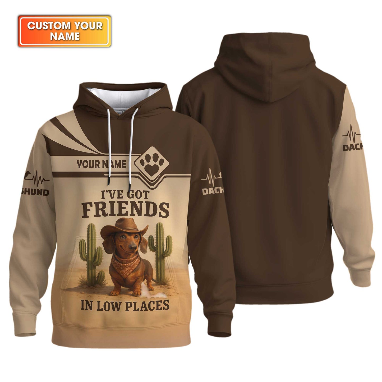 I've Got Friends In Low Places Shirt, Personalized Name Wiener Dog T Shirt, Dachshund Sweatshirt