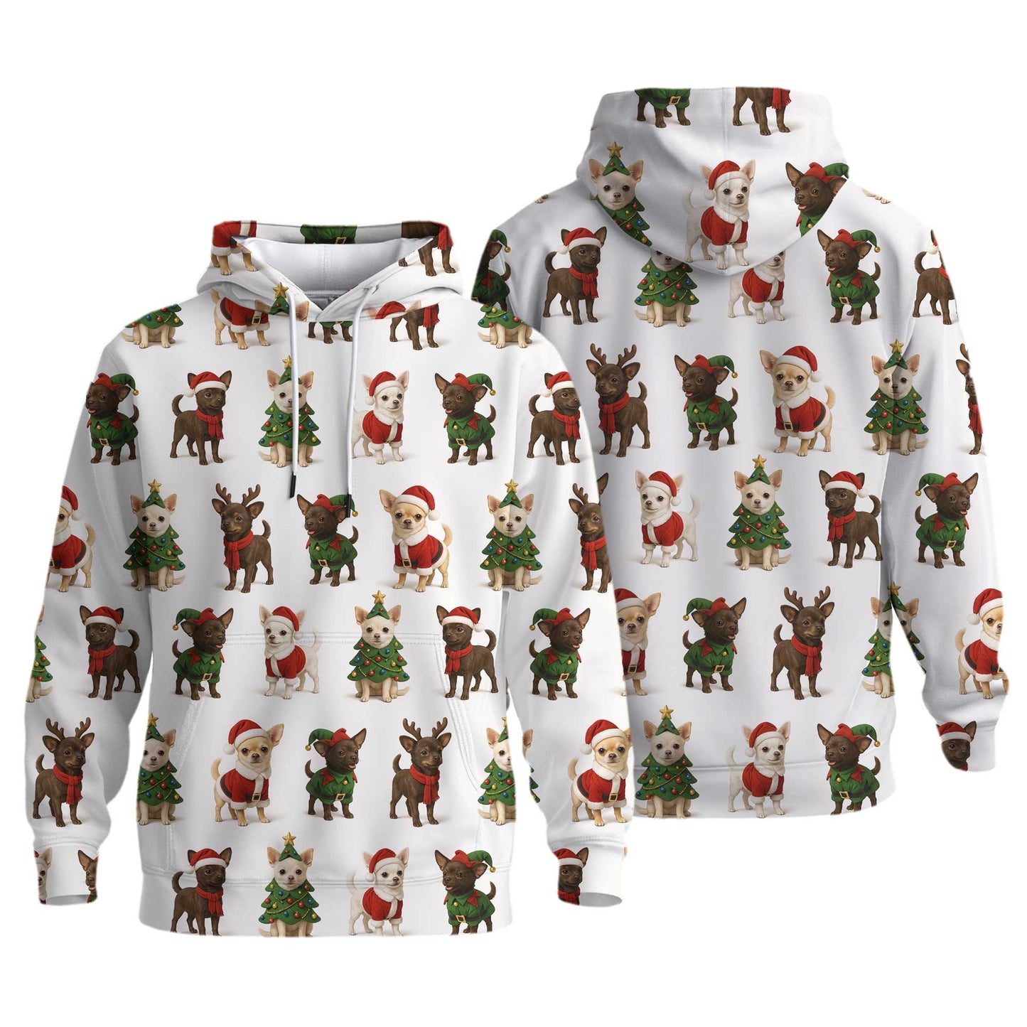 Santa Reindeer Tree Chihuahua Hoodie, Chihuahua T Shirt, Funny Chihuahua Shirt