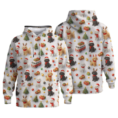 Cute Happy Poodle Pattern Polo For Christmas Season, Funny Poodle Shirt, Poodle T Shirt