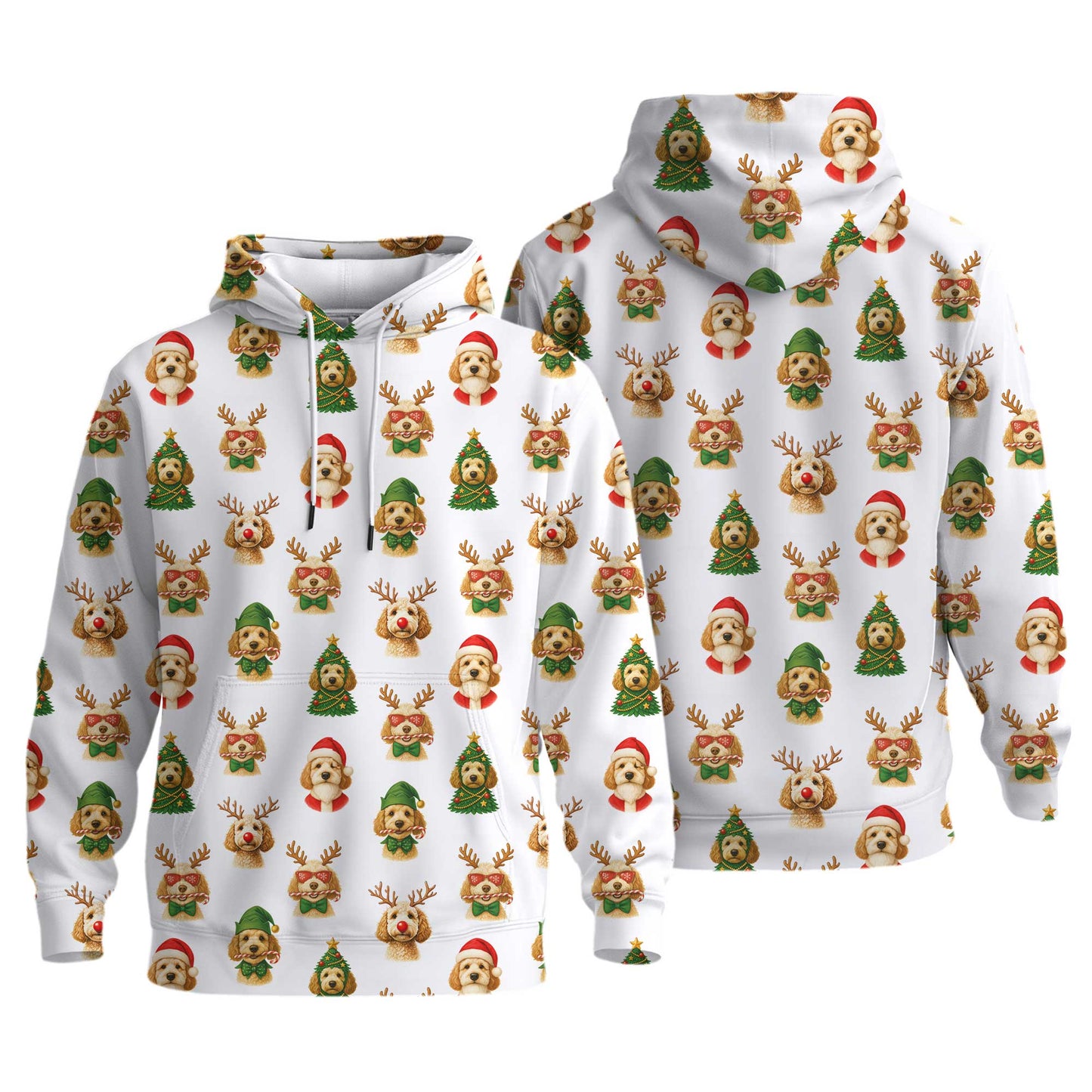 Cute Funny Puppy Santa Reindeer Pattern Polo, Dachshund T Shirt, Wiener Dog T Shirt