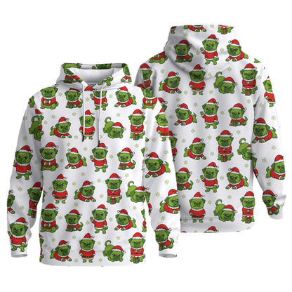 Grinch Pug Christmas White Hoodie, Funny Pug Shirt,  Pugrinch Pattern Shirts