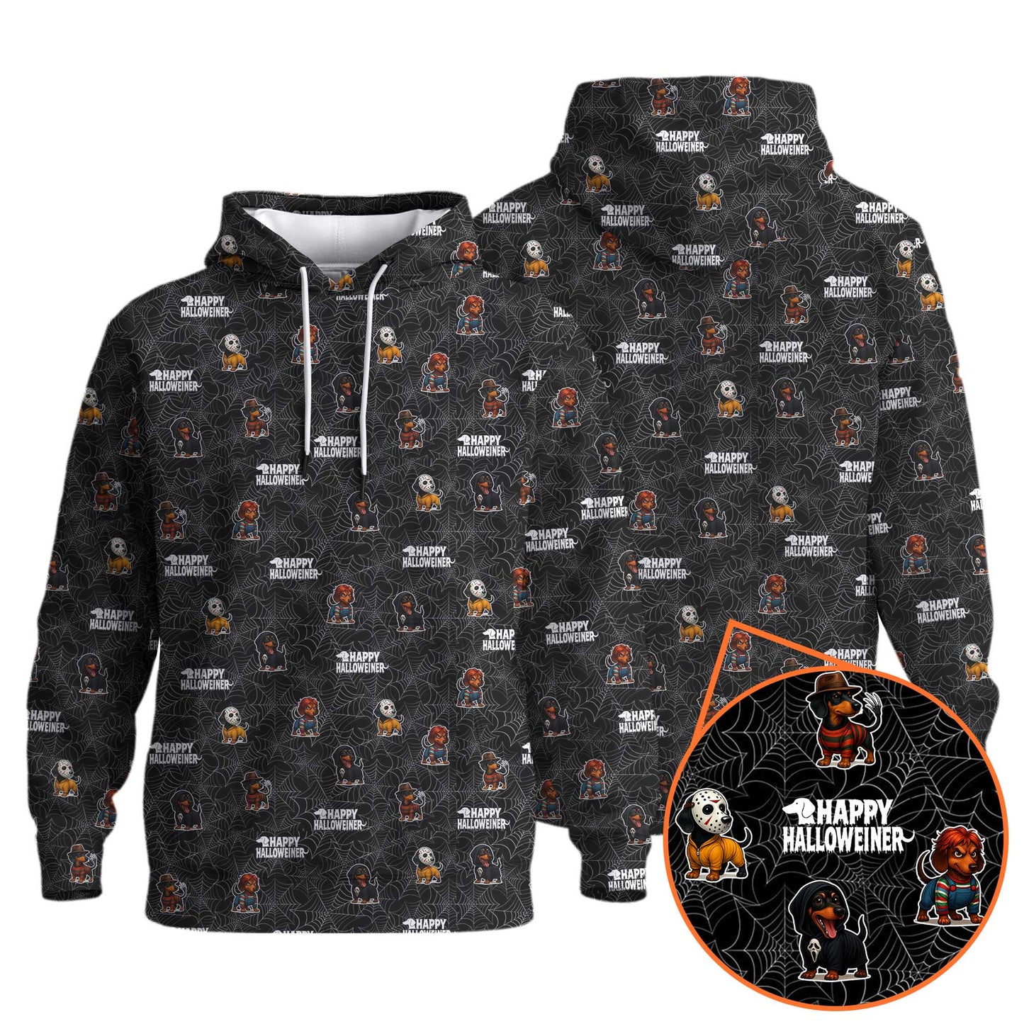 Dachshund Halloween Shirt, Funny Weiner Dog Shirts, Pattern Polos For Spooky Season