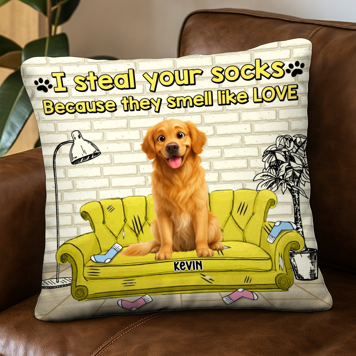 I Steal Your Socks Because They Smell Like Love - Personalized Dog Pillow PL-KL35-YV71-web2