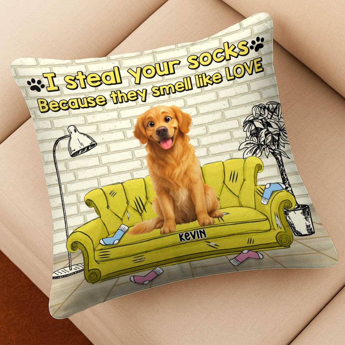 I Steal Your Socks Because They Smell Like Love - Personalized Dog Pillow PL-KL35-YV71-web3