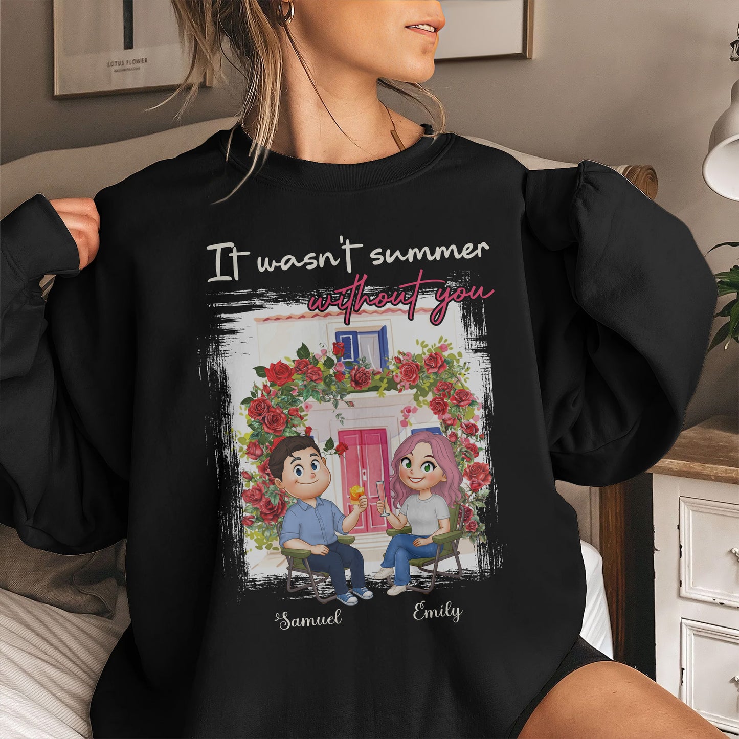 It Wasn’t Summer Without You - Personalized Sweatshirt - Funny Couple SW-HN18091816-mk3