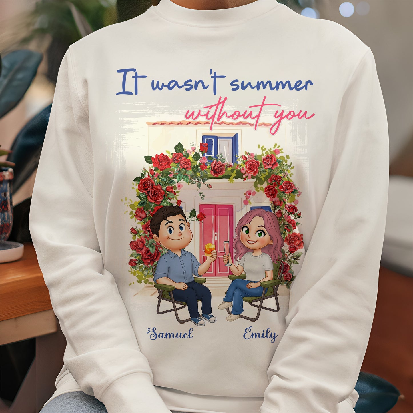 It Wasn’t Summer Without You - Personalized Sweatshirt - Funny Couple SW-HN18091816-mk4