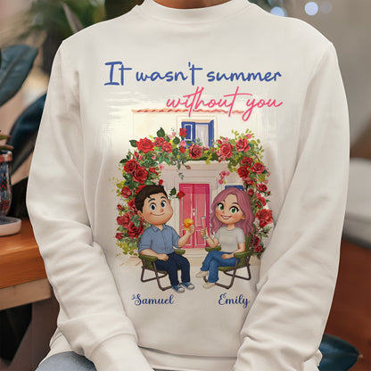 It Wasn’t Summer Without You - Personalized Sweatshirt - Funny Couple SW-HN18091816-mk4