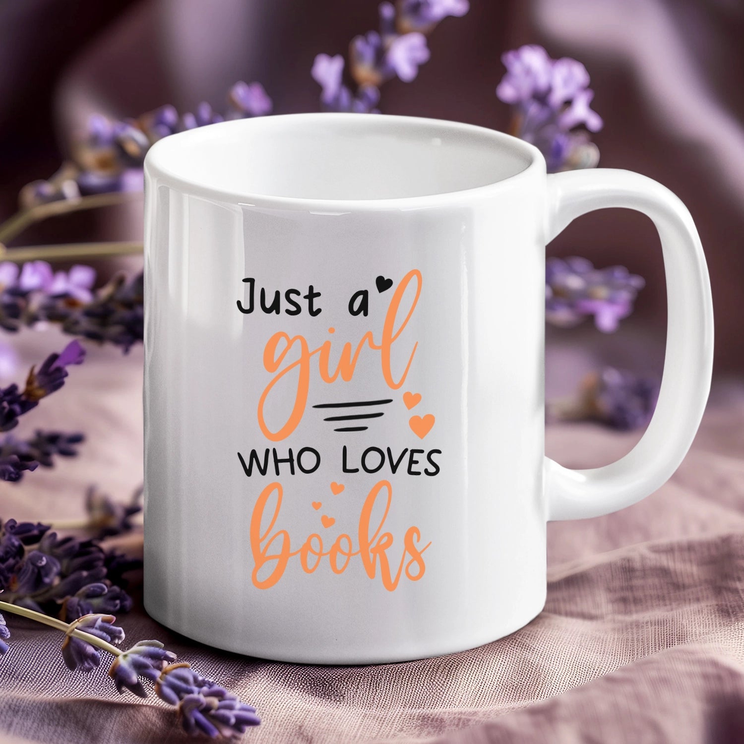 Just A Girl Who Loves Books - Personalized Mug-WM-HH07-TX52-web2