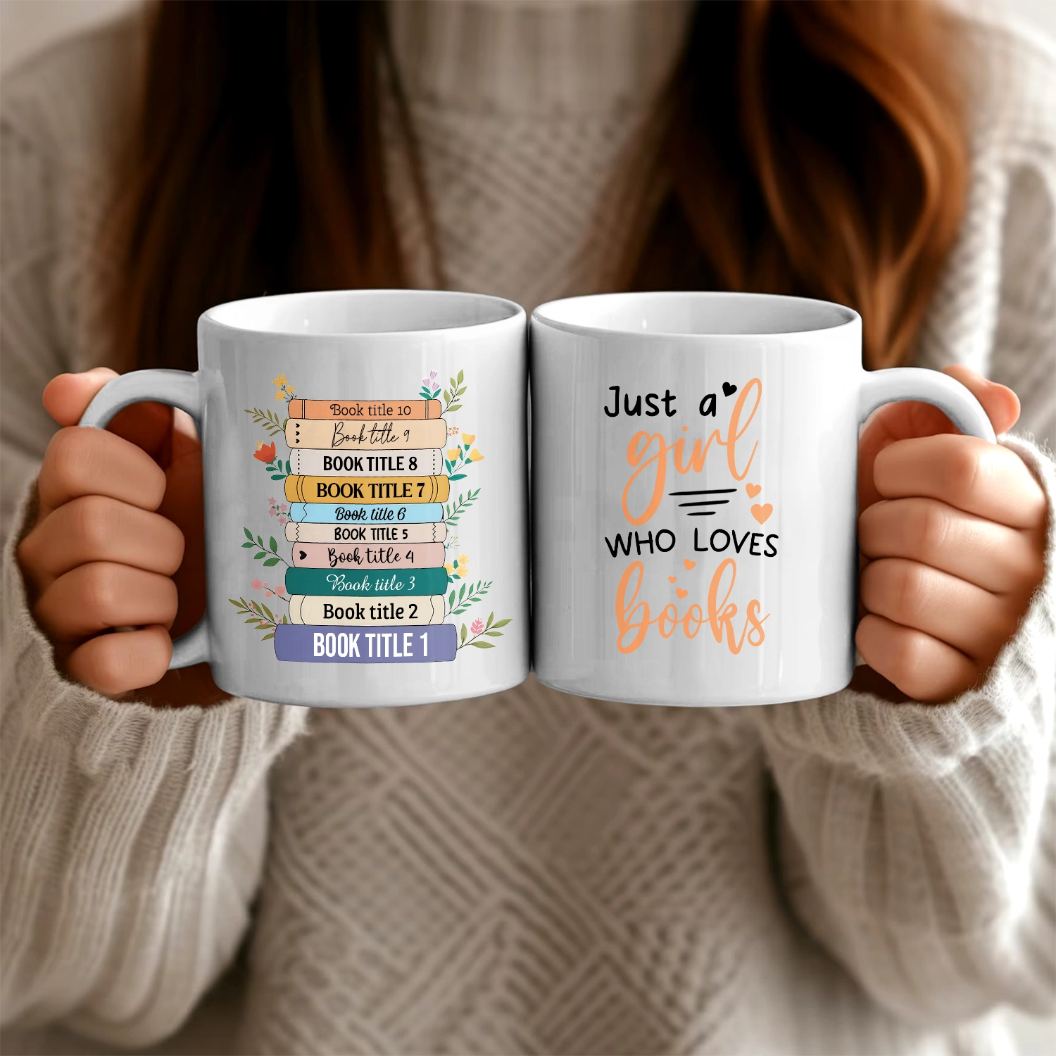 Just A Girl Who Loves Books - Personalized Mug-WM-HH07-TX52-web3
