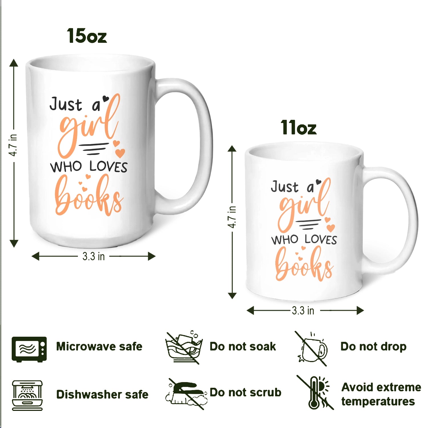 Just A Girl Who Loves Books - Personalized Mug-WM-HH07-TX52-web4