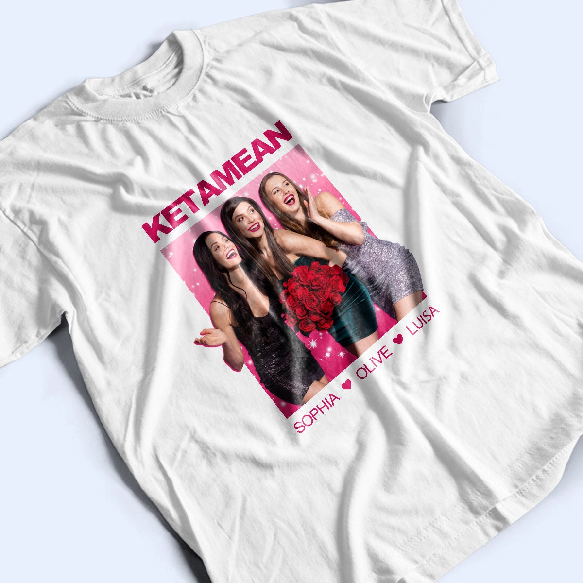 KETAMEAN Funny Retro Party - Personalized Photo T-shirt-web3