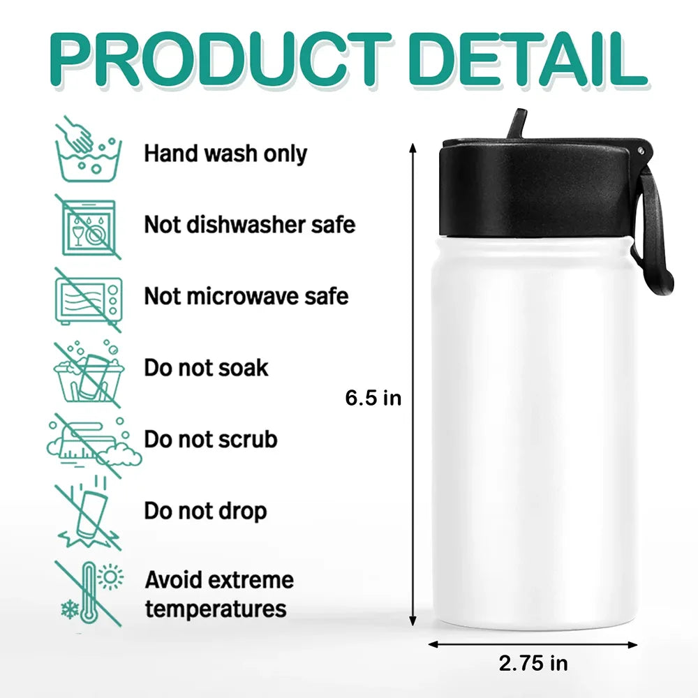 Back To School Coquette Bow - Kindergarten/Pre-K Custom Gift - Personalized Kids Stainless Steel Water Bottle