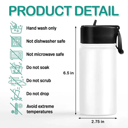 Back To School Coquette Bow - Kindergarten/Pre-K Custom Gift - Personalized Kids Stainless Steel Water Bottle