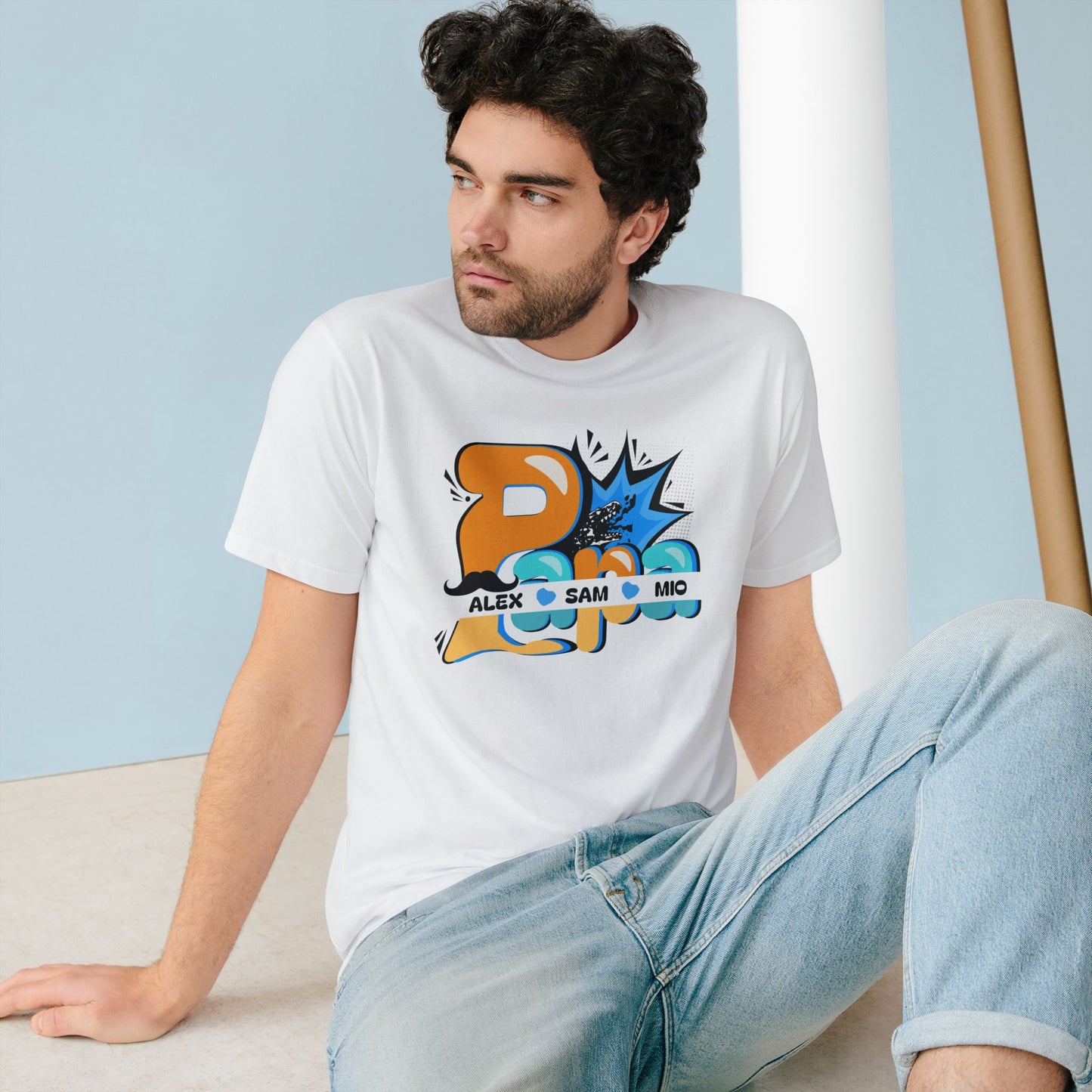 Custom “Pops” Organic T-Shirt – Colorful Eco-Friendly Tee for Father’s Day or Everyday Fun