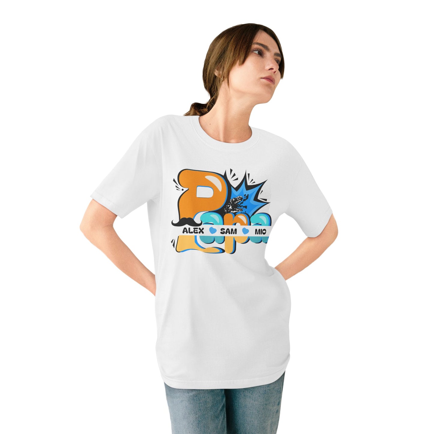 Custom “Pops” Organic T-Shirt – Colorful Eco-Friendly Tee for Father’s Day or Everyday Fun
