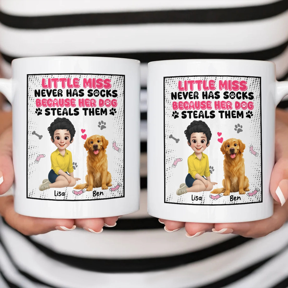 Little Miss Never Has Socks - Personalized Funny Dog Lover Mug Gift-WM-KL39-TT10-web2