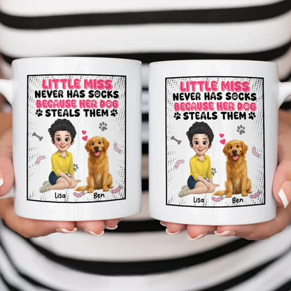 Little Miss Never Has Socks - Personalized Funny Dog Lover Mug Gift-WM-KL39-TT10-web2