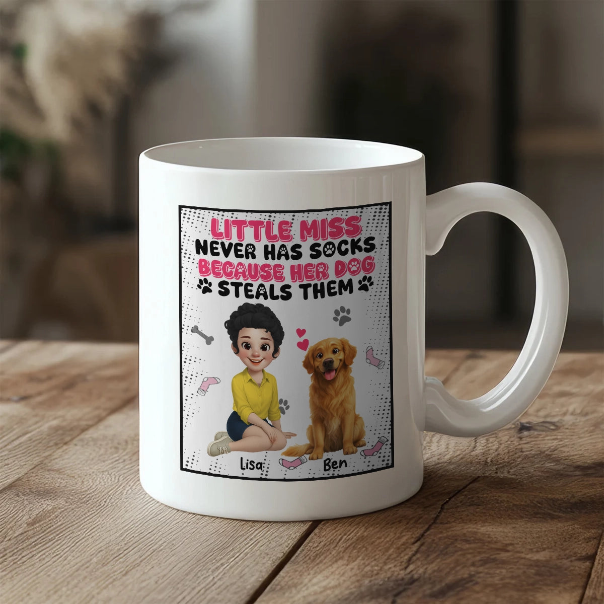 Little Miss Never Has Socks - Personalized Funny Dog Lover Mug Gift-WM-KL39-TT10-web3