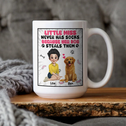 Little Miss Never Has Socks - Personalized Funny Dog Lover Mug Gift-WM-KL39-TT10-web4