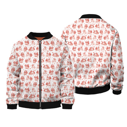 Pug Toile De Jouy Pattern Shirt, Christmas Pug Shirts, Xmas Hoodie For Pug Lover