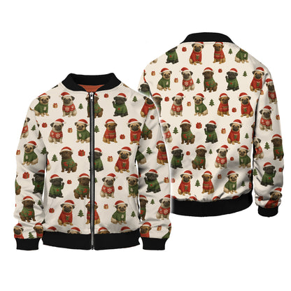 Funny Pug Pattern Shirts, Christmas Pug Shirt, Xmas Pug Hoodie For Dog Lover