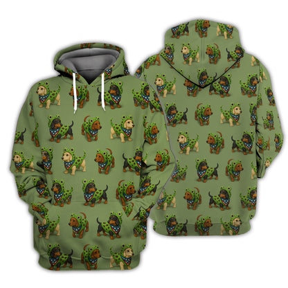 Funny Dachshund Hoodie, Dachshund Wiener Dog Sweatshirt, Frog Costume Dog Lover Gift