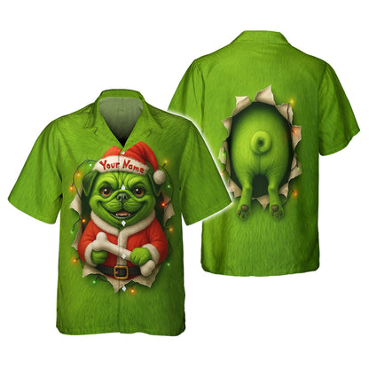 Custom Name Merry Woofmas Shirt, Funny Pug Xmas Hoodie, Personalized Pug Christmas Shirt For Dog Lover