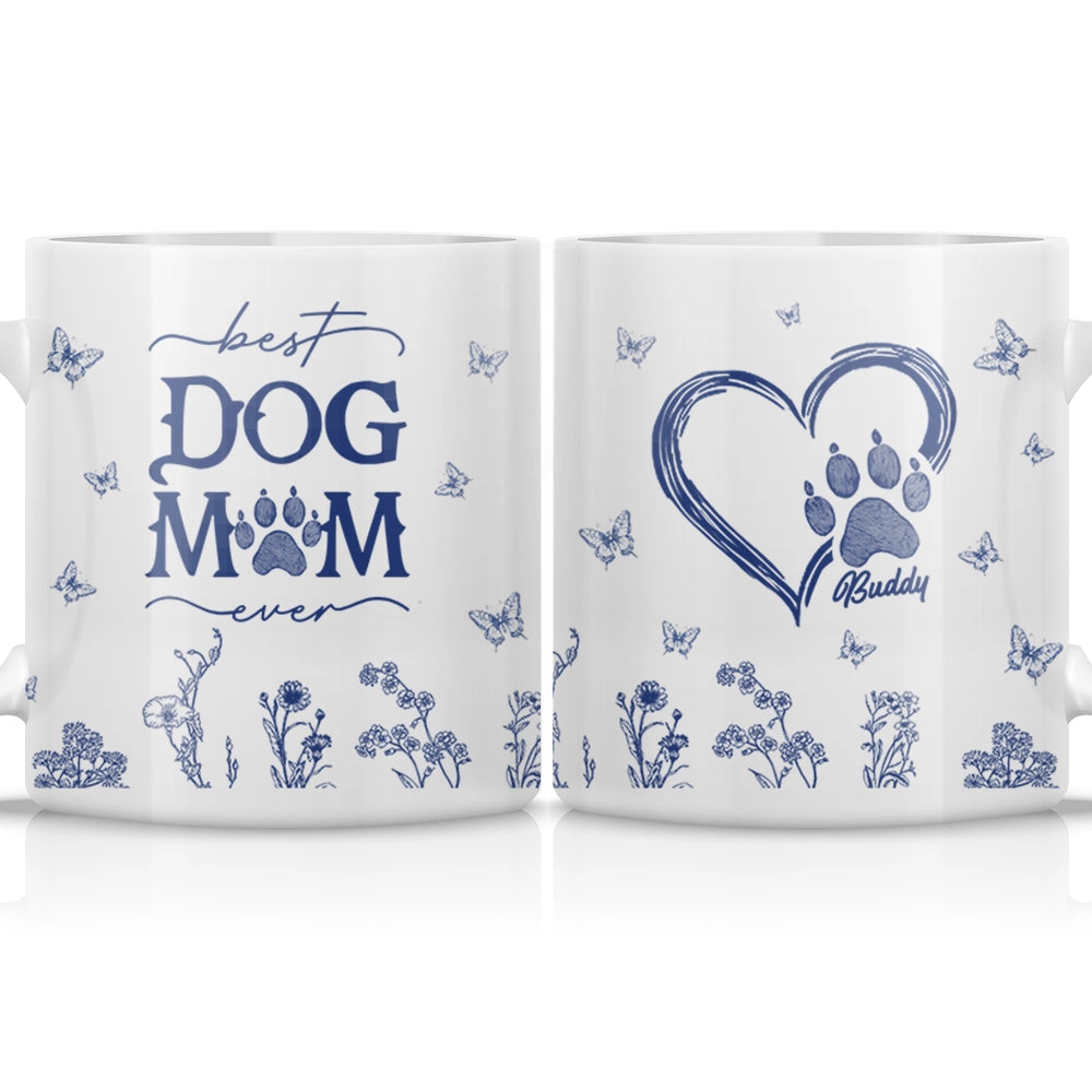 Best Dog Mom Ever - Toile De Jouy Style - Personalized Mug