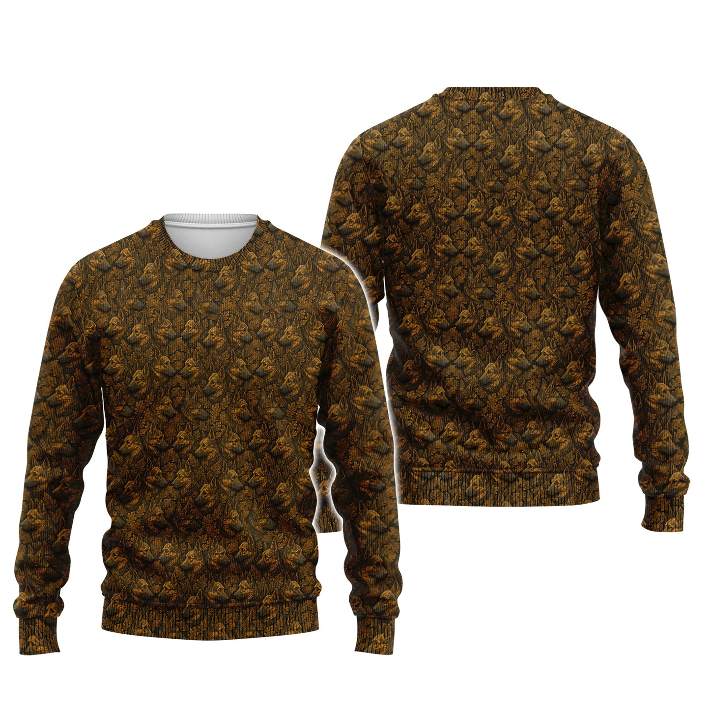 Funny German Shepherd Shirt, Shephard Pattern Hoodie, German Shepherd Ugly Sweater