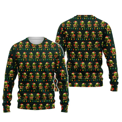 Green Pug Christmas Hoodie, Funny Pug Christmas Sweatshirt, Perfect Holiday Gift For Dog Lovers