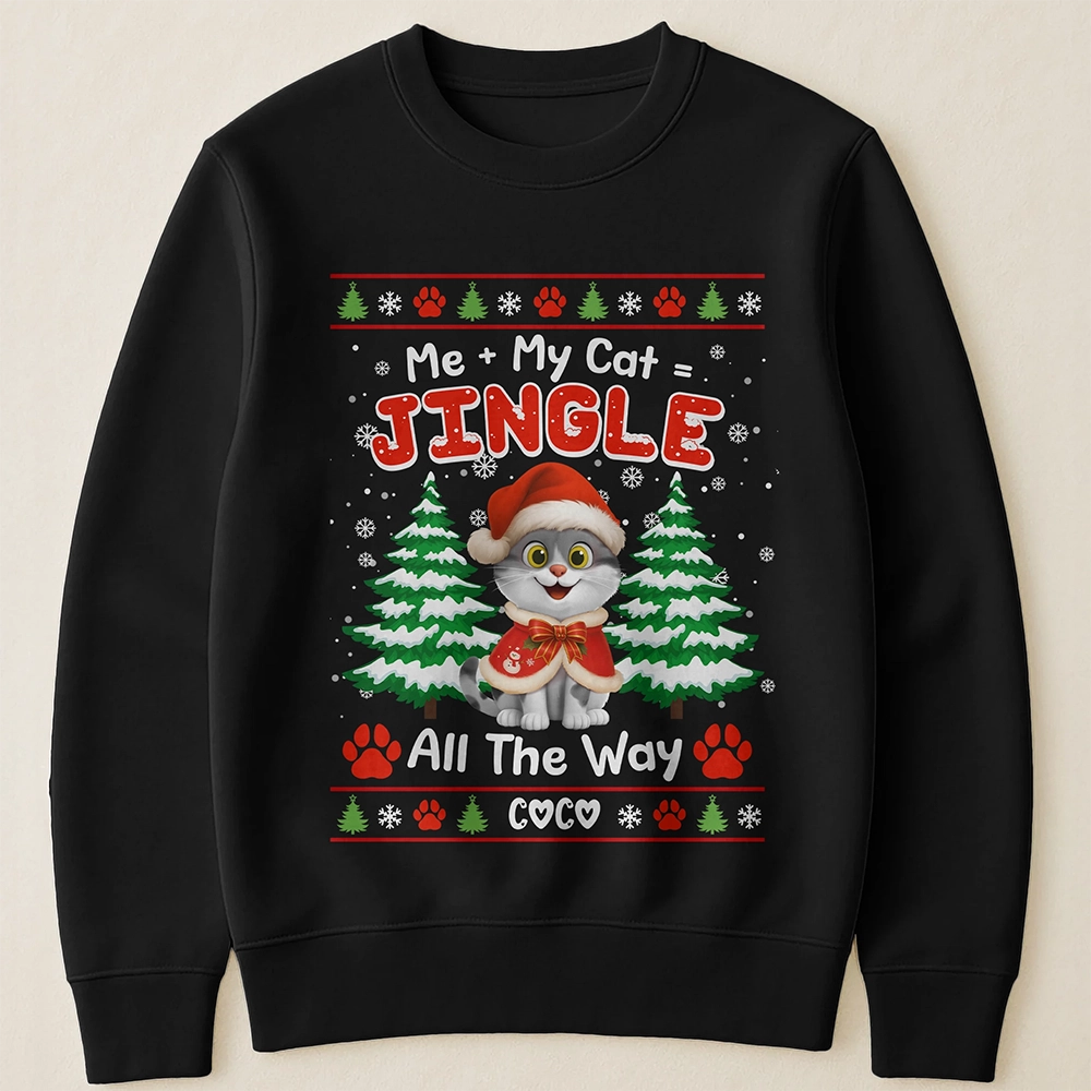 Me and My Cat Jingle All The Way - Personalized Christmas Sweater for Cat Lovers-SW-HN22-TT26Web4