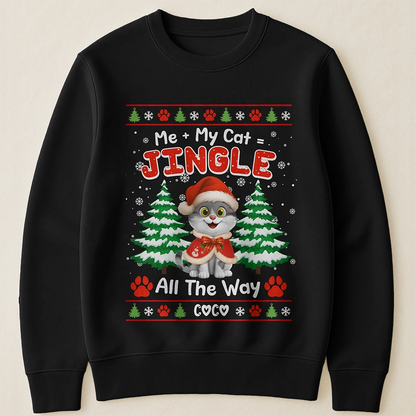 Me and My Cat Jingle All The Way - Personalized Christmas Sweater for Cat Lovers-SW-HN22-TT26Web4