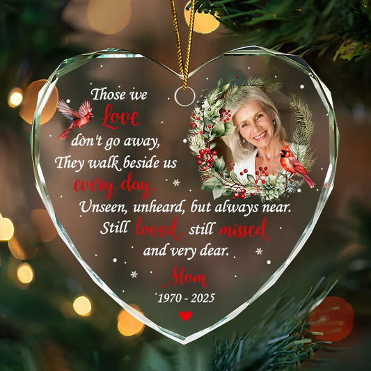 Memorial Photo Heart - Personalized Glass Ornament-HO-LA28-YV581