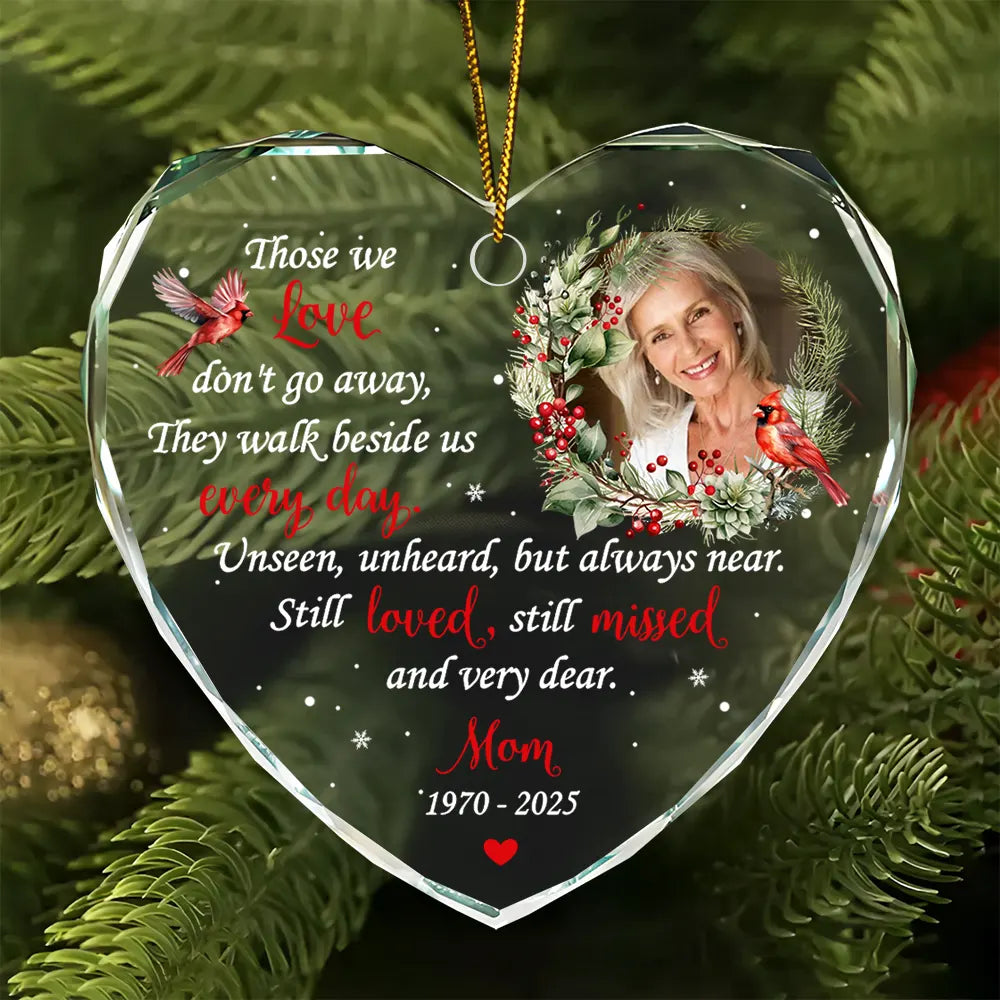 Memorial Photo Heart - Personalized Glass Ornament-HO-LA28-YV582