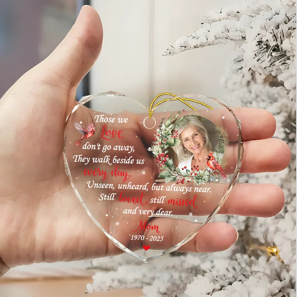 Memorial Photo Heart - Personalized Glass Ornament-HO-LA28-YV583