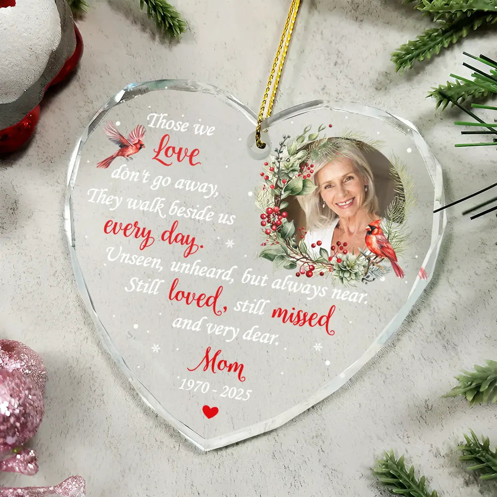 Memorial Photo Heart - Personalized Glass Ornament-HO-LA28-YV584