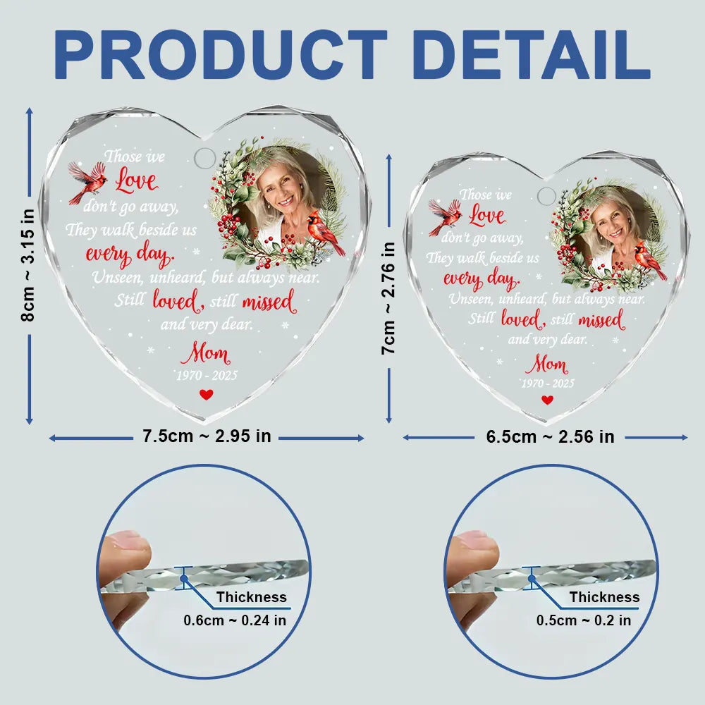 Memorial Photo Heart - Personalized Glass Ornament-HO-LA28-YV585