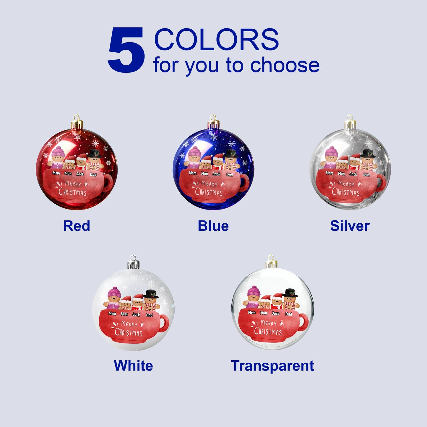 Merry Christmas - Personalized Plastic Round Ball Ornament - Custom Gingerbread Mug Design PO-KL45-HN14080806-web4