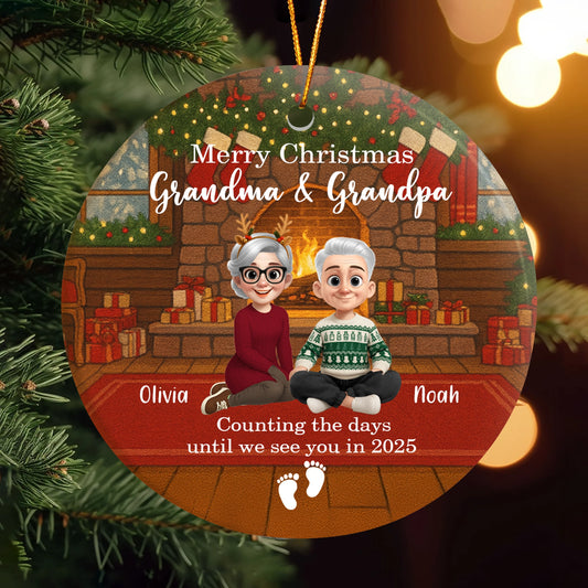 Merry Christmas Personalized Ceramic Ornament - Family Holiday Keepsake Gift-OR-NM35-TT07-web1