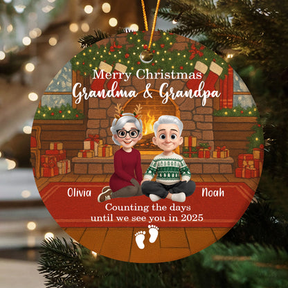 Merry Christmas Personalized Ceramic Ornament - Family Holiday Keepsake Gift-OR-NM35-TT07-web2