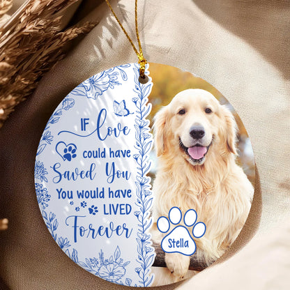 Custom Photo Memorial - Personalized Circle Ceramic Ornament