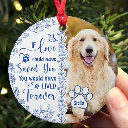 Custom Photo Memorial - Personalized Circle Ceramic Ornament