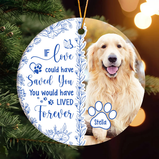 Custom Photo Memorial - Personalized Circle Ceramic Ornament