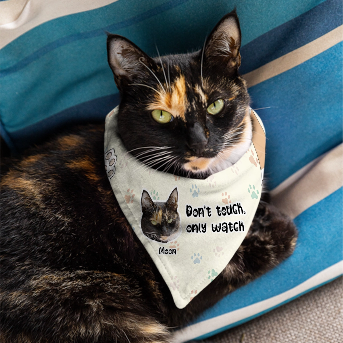 Don’t Touch Me, Human - Funny Gift For Pet - Personalized Pet Bandana